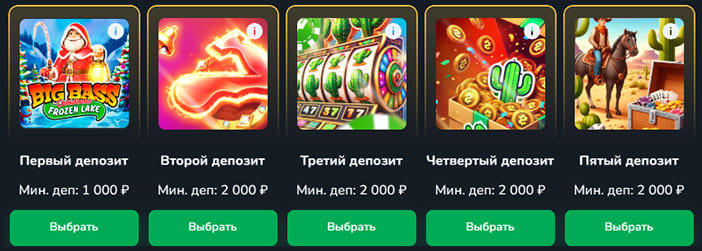 Бонусы на пополнение счета в Cactus Casino